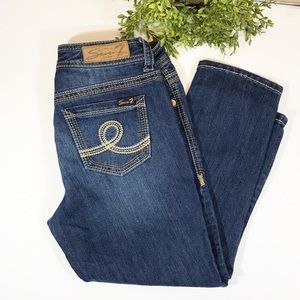 Seven 7 Crop Capri Jeans Size 8 Medium Wash